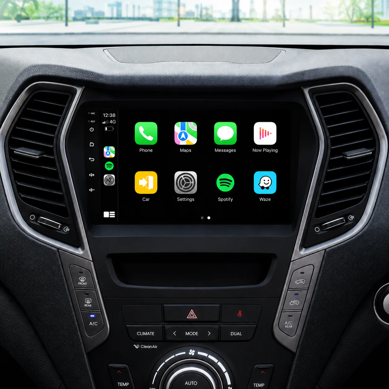 Hyundai IX45/Santa Fe (2015-2018) Plug & Play Head Unit Upgrade Kit: Car Radio with Wireless & Wired Apple CarPlay & Android Auto