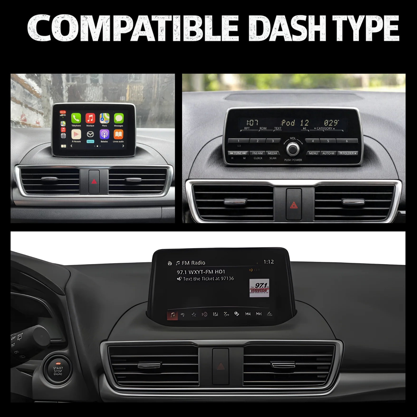 Mazda 3 BM BN (2013-2018) 12.3" HD Plug & Play Head Unit Upgrade Kit: Car Radio with Wireless & Wired Apple CarPlay & Android Auto - Image 8