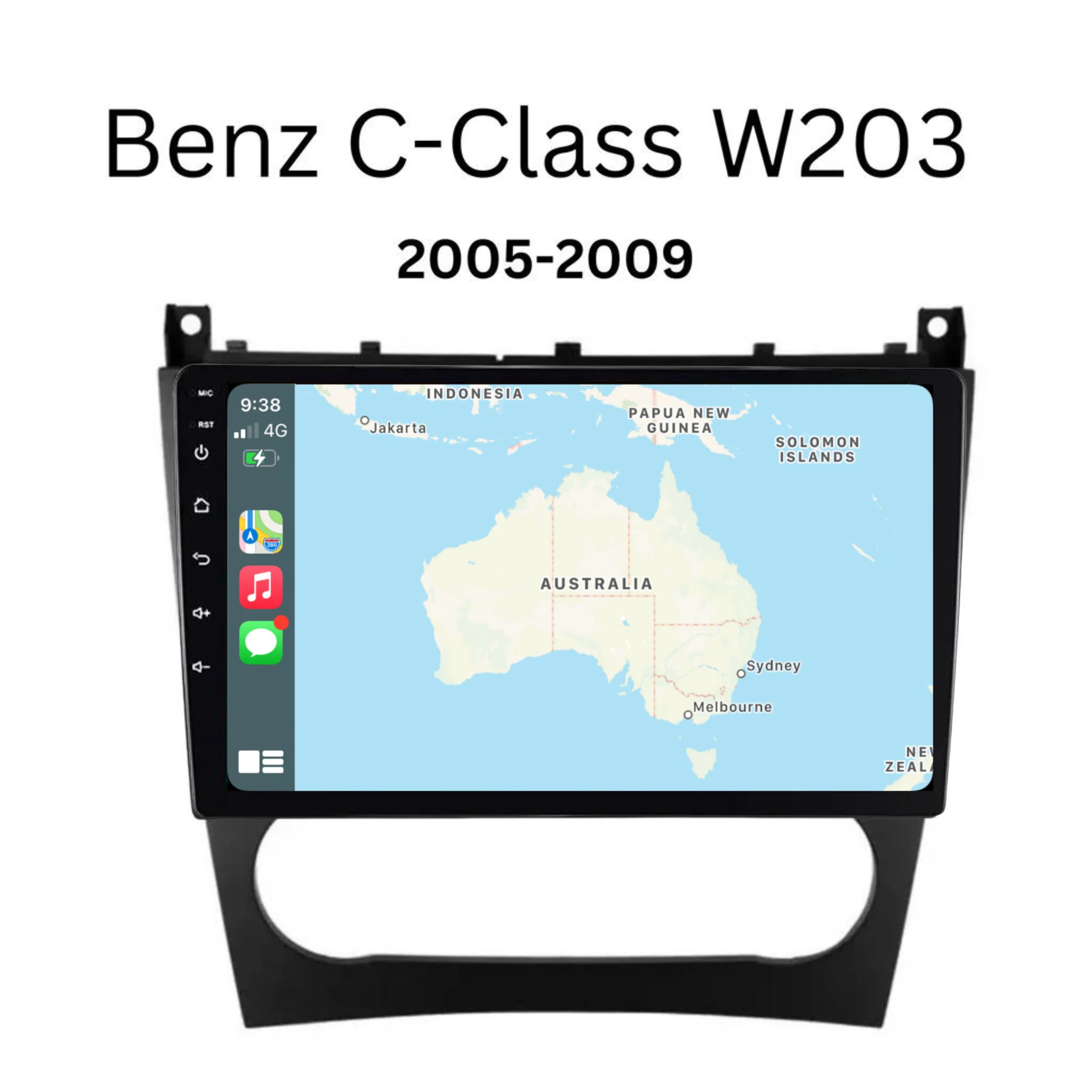 Mercedes Benz C-Class / W203 (2005-2009) Plug & Play Head Unit Upgrade Kit: Car Radio with Wireless & Wired Apple CarPlay & Android Auto - Image 3