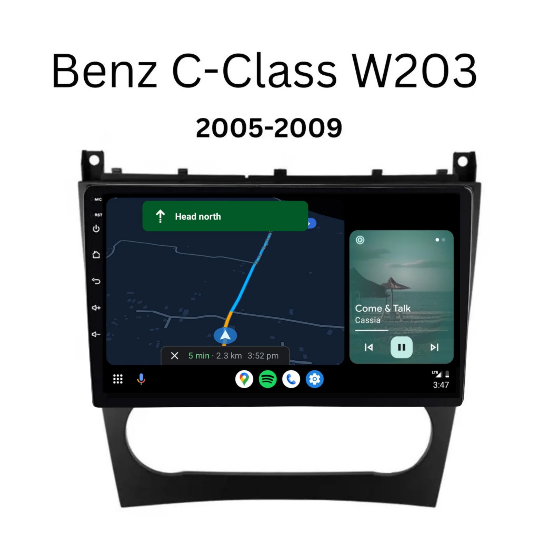 Mercedes Benz C-Class / W203 (2005-2009) Plug & Play Head Unit Upgrade Kit: Car Radio with Wireless & Wired Apple CarPlay & Android Auto - Image 5
