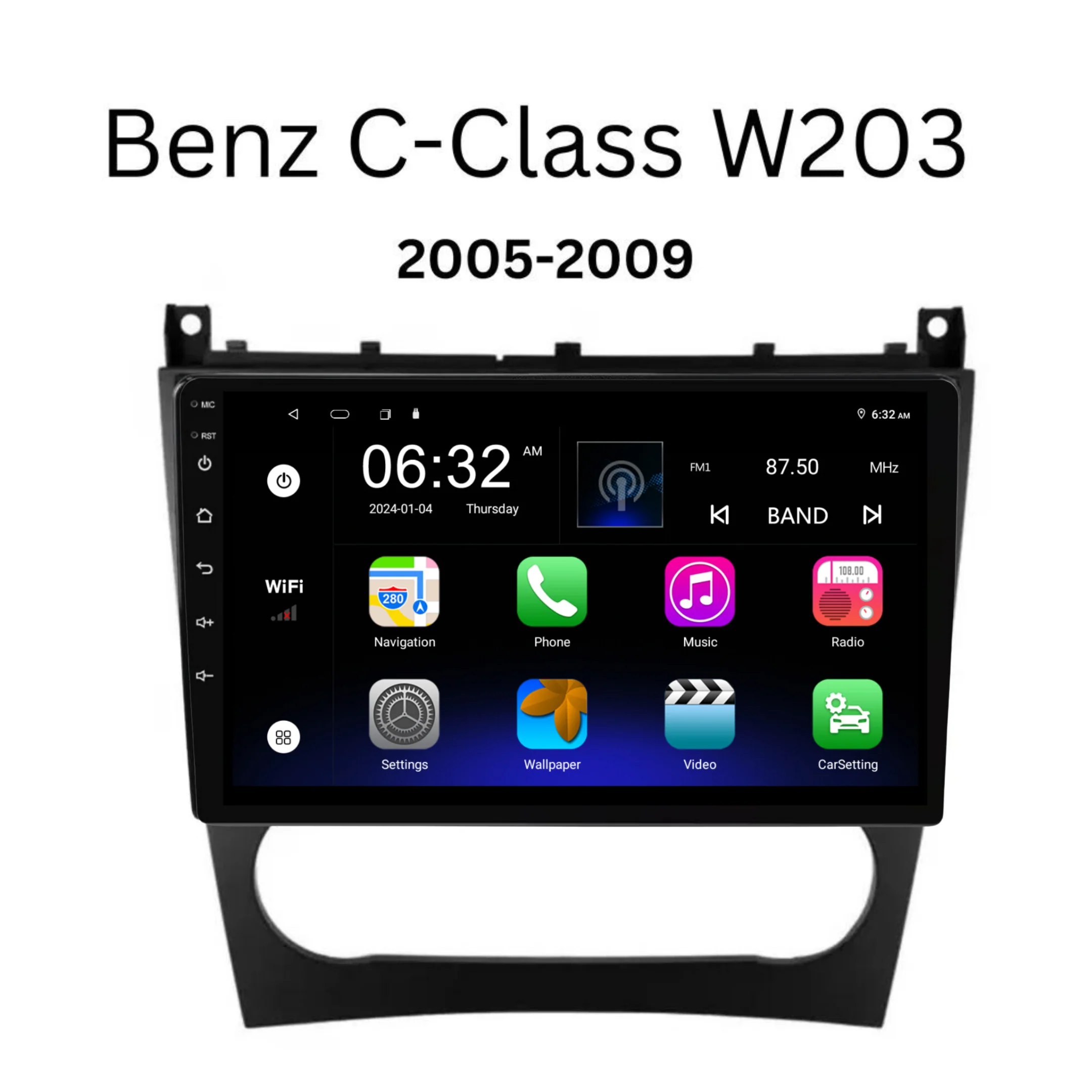 Mercedes Benz C-Class / W203 (2005-2009) Plug & Play Head Unit Upgrade Kit: Car Radio with Wireless & Wired Apple CarPlay & Android Auto - Image 7