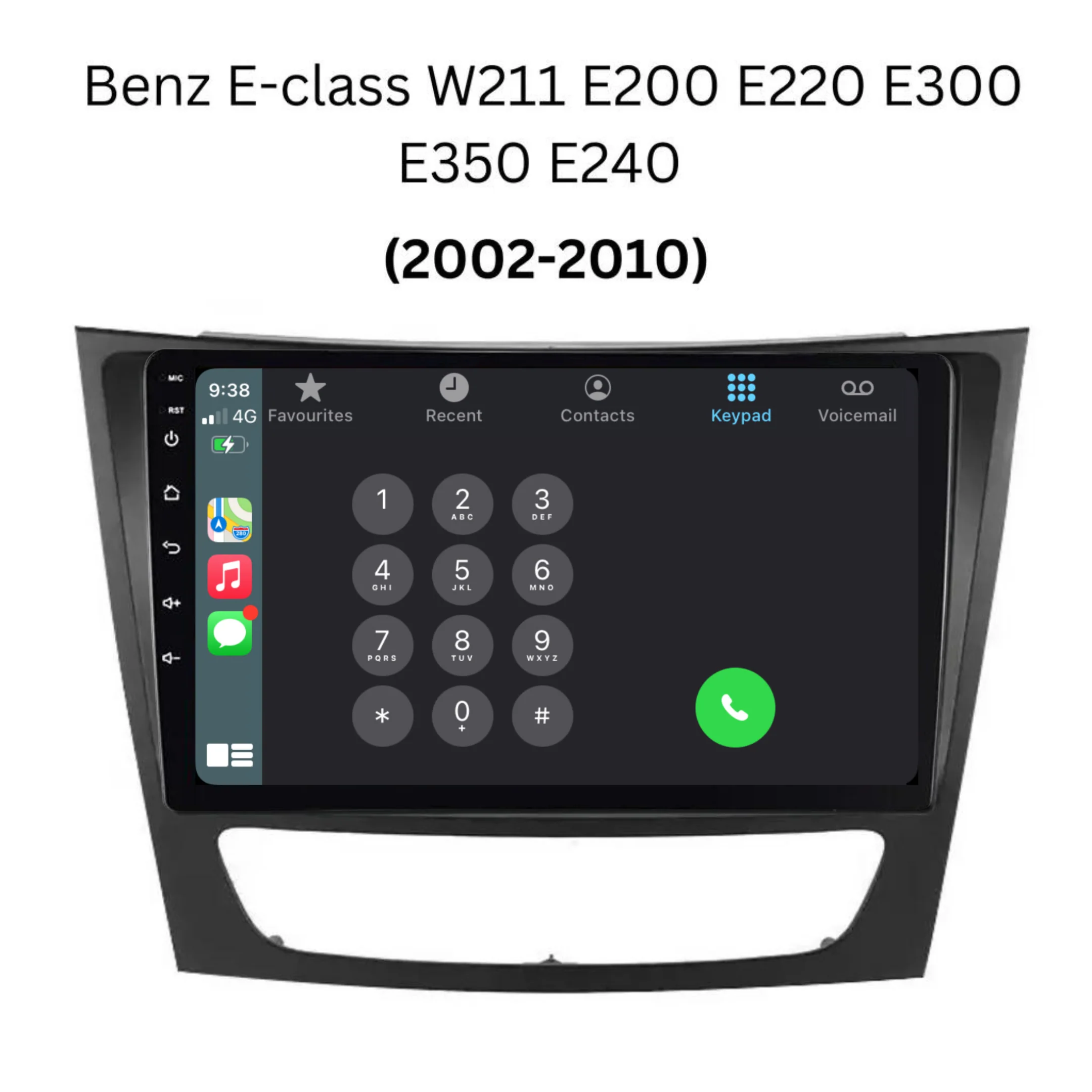 Mercedes Benz E-Class W211 (2002-2010) Plug & Play Head Unit Upgrade Kit: Car Radio with Wireless & Wired Apple CarPlay & Android Auto - Image 4
