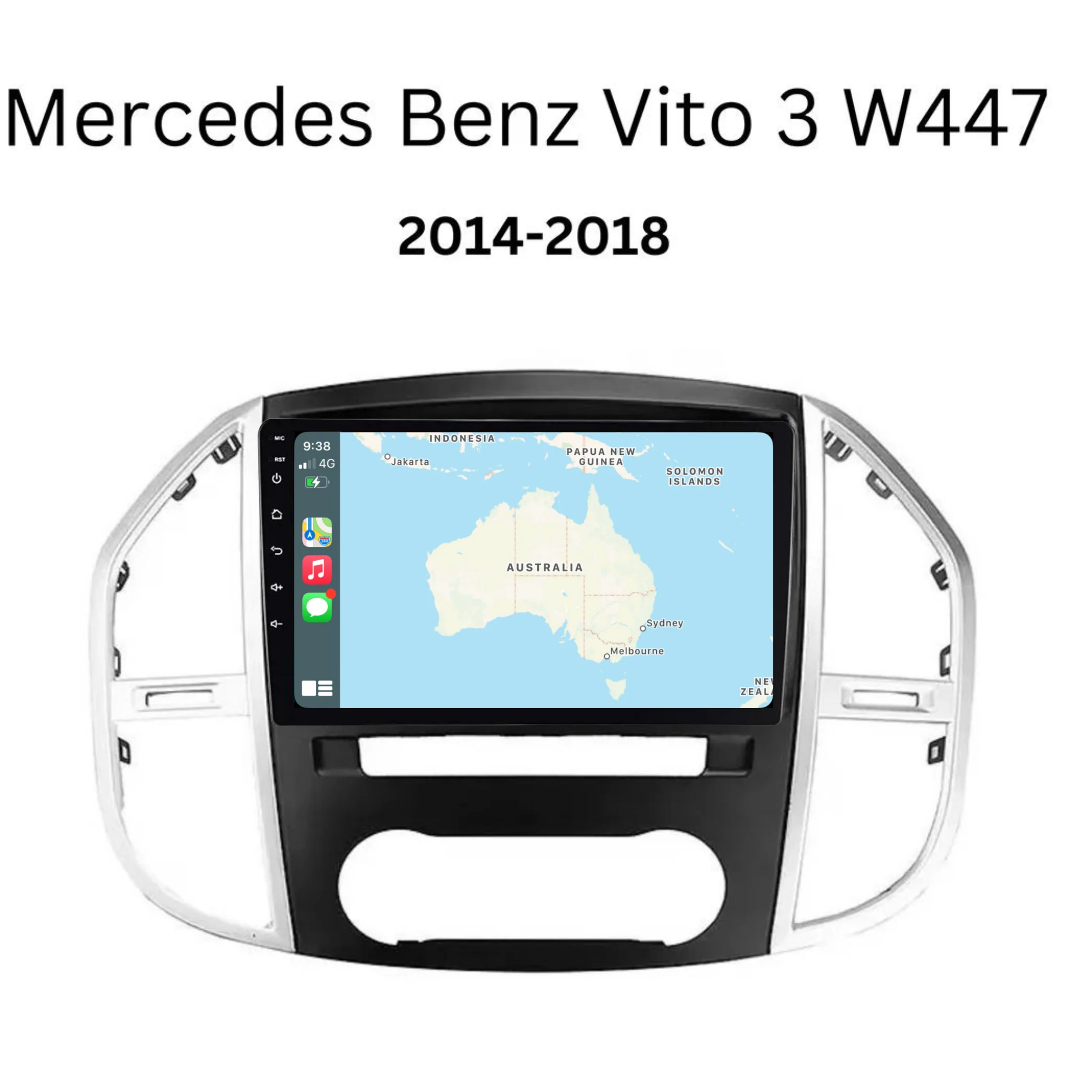 Mercedes Benz Vito W447 (2014-2020) Plug & Play Head Unit Upgrade Kit: Car Radio with Wireless & Wired Apple CarPlay & Android Auto - Image 3