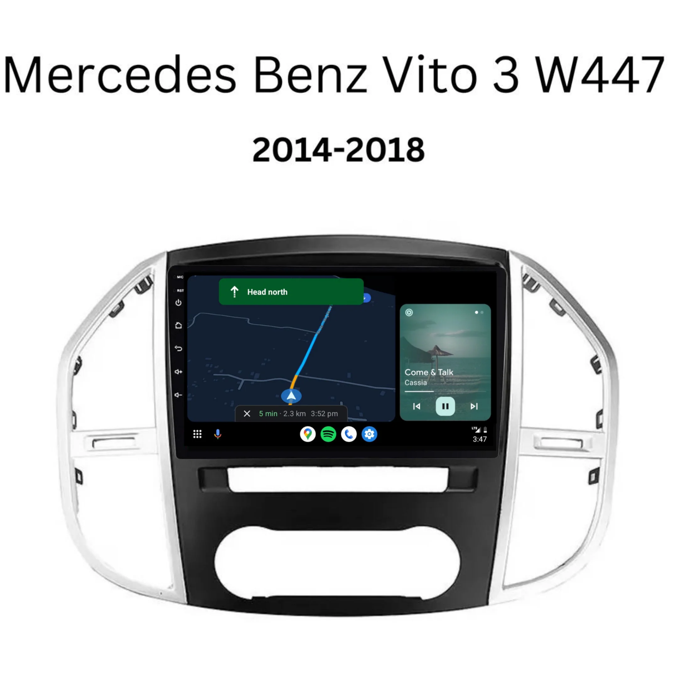 Mercedes Benz Vito W447 (2014-2020) Plug & Play Head Unit Upgrade Kit: Car Radio with Wireless & Wired Apple CarPlay & Android Auto - Image 5