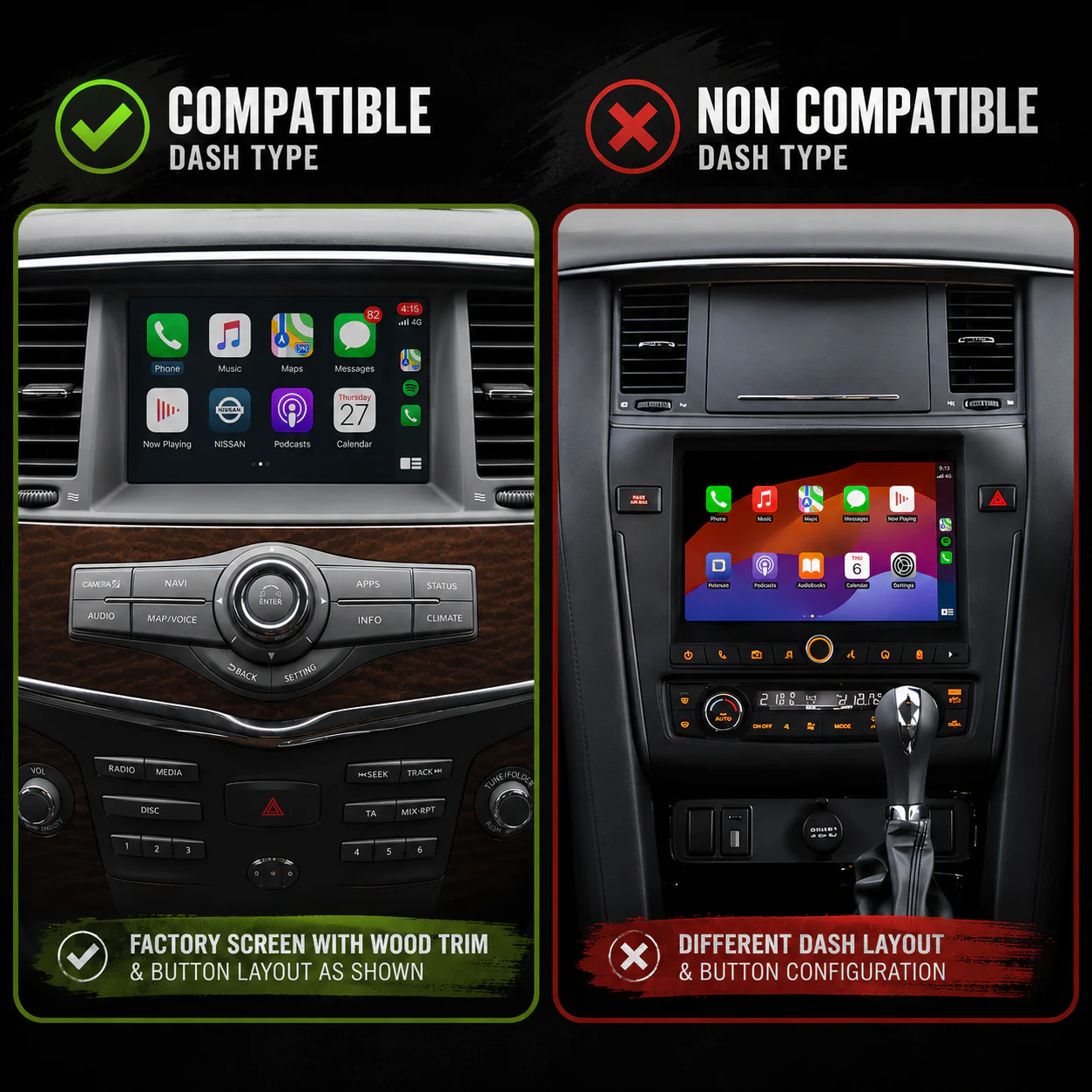 Nissan Patrol Y62 Ti / Ti-L / Warrior (2010 - 2024) 12.3" HD Plug & Play Head Unit Upgrade Kit: Car Radio with Wireless & Wired Apple CarPlay & Android Auto - Image 9