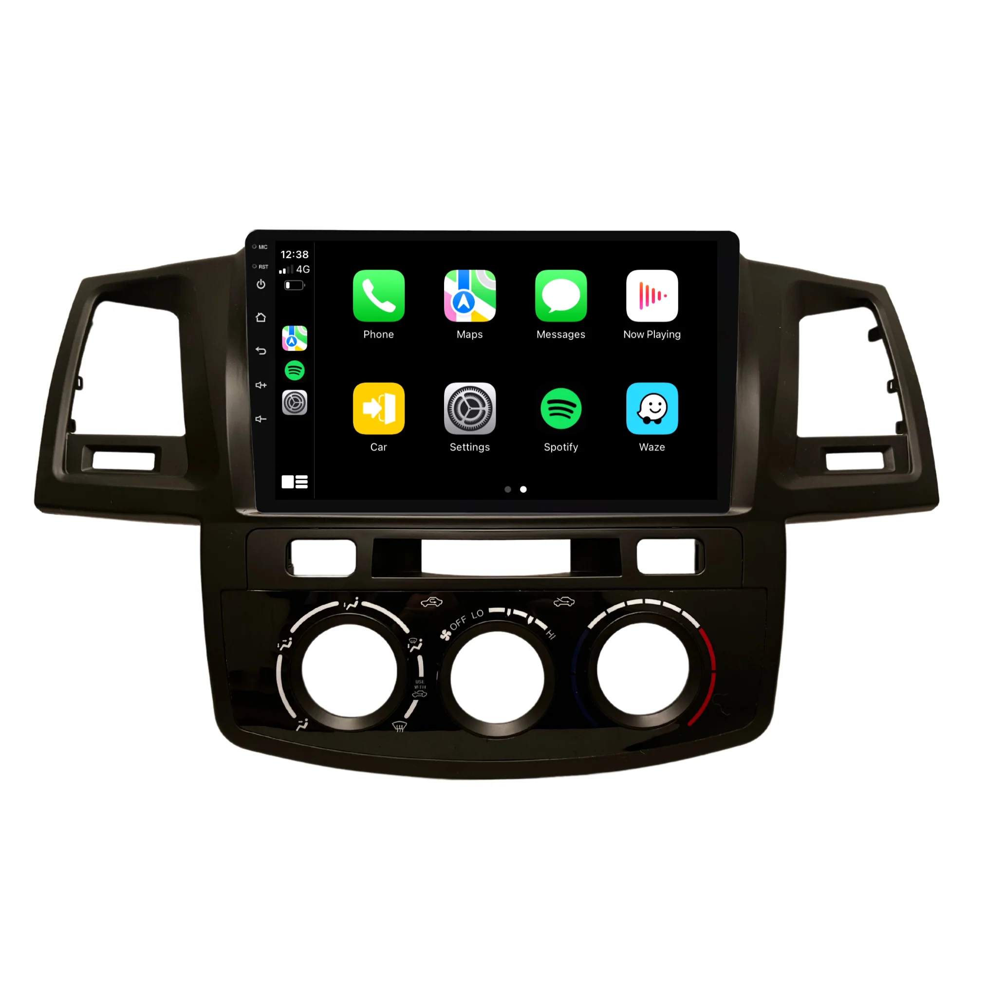 Toyota Hilux / N70 Manual AC - matte black (2005-2014) Plug & Play Head Unit Upgrade Kit: Car Radio with Wireless & Wired Apple CarPlay & Android Auto - Image 3