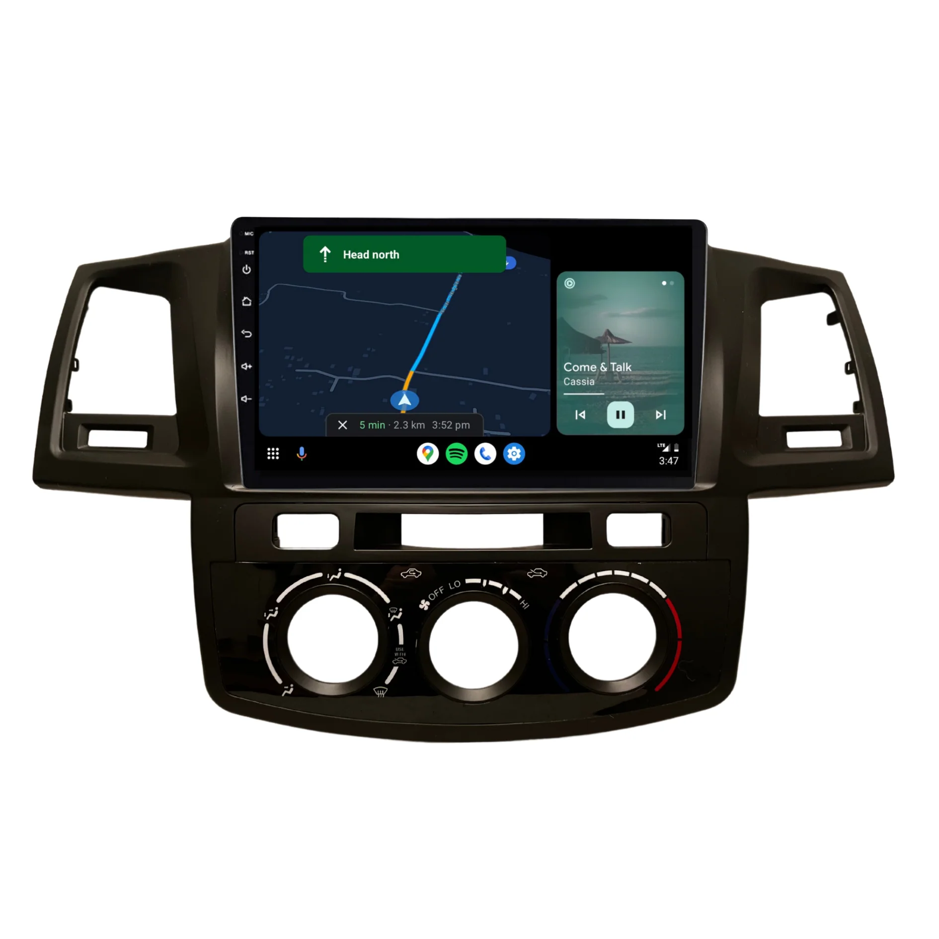 Toyota Hilux / N70 Manual AC - matte black (2005-2014) Plug & Play Head Unit Upgrade Kit: Car Radio with Wireless & Wired Apple CarPlay & Android Auto - Image 6