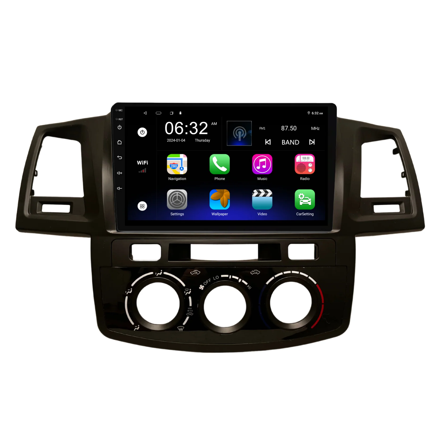 Toyota Hilux / N70 Manual AC - matte black (2005-2014) Plug & Play Head Unit Upgrade Kit: Car Radio with Wireless & Wired Apple CarPlay & Android Auto - Image 8