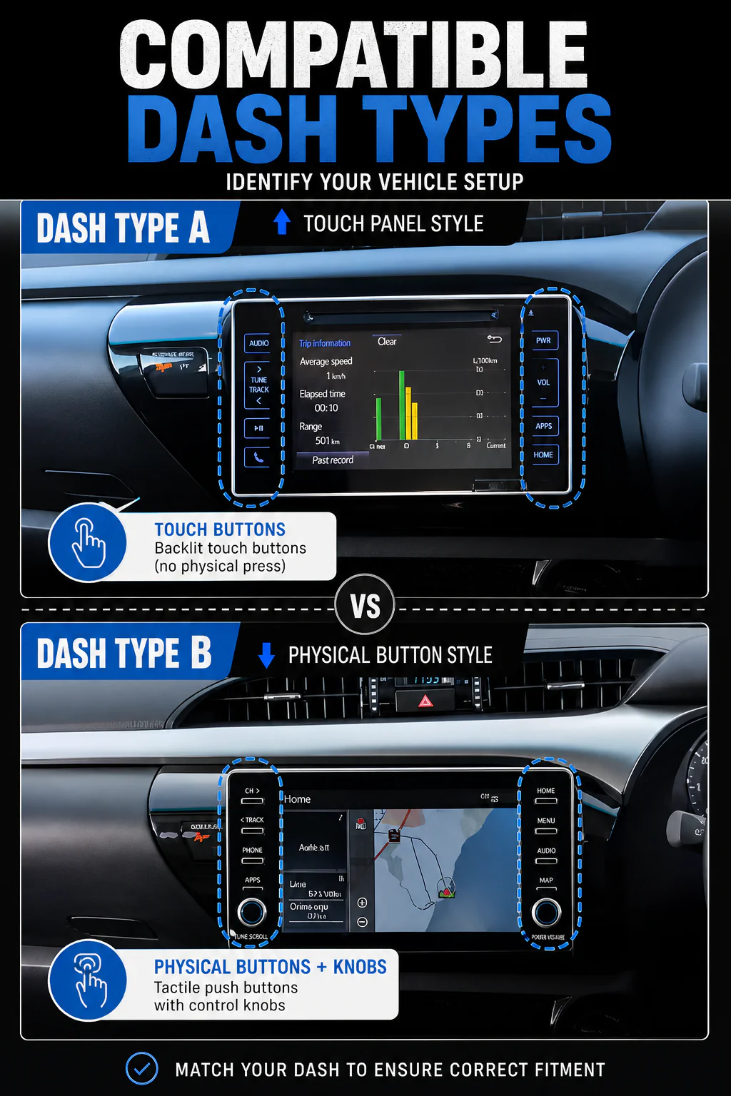 Toyota Hilux N80 / SR5 (2014-2022) Plug & Play Head Unit Upgrade Kit: Car Radio with Wireless & Wired Apple CarPlay & Android Auto - Image 3