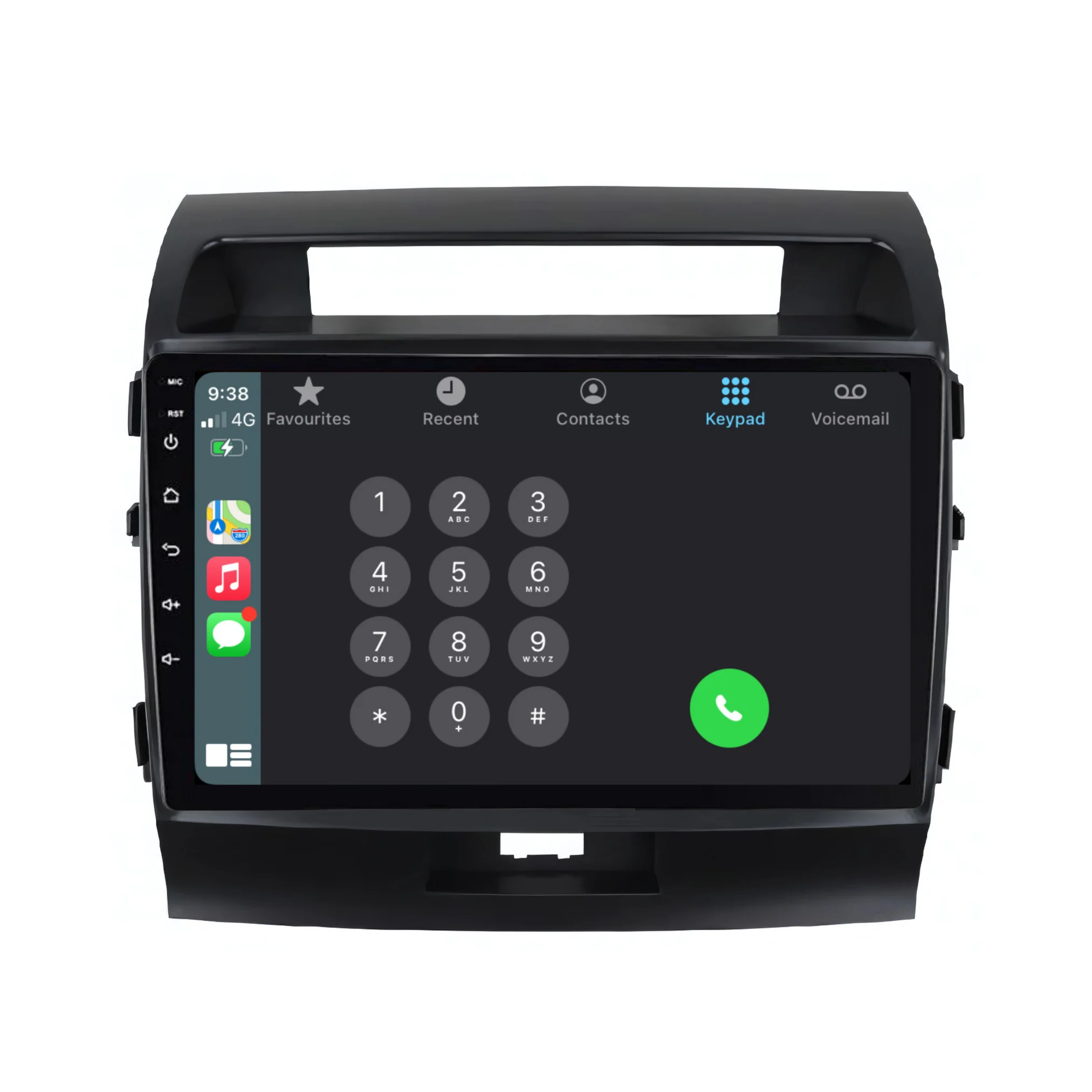 Toyota Landcruiser 200 Series VX GXL GX MATTE BLACK (2008-2015) Plug & Play Head Unit Upgrade Kit: Car Radio with Wireless & Wired Apple CarPlay & Android Auto - Image 4