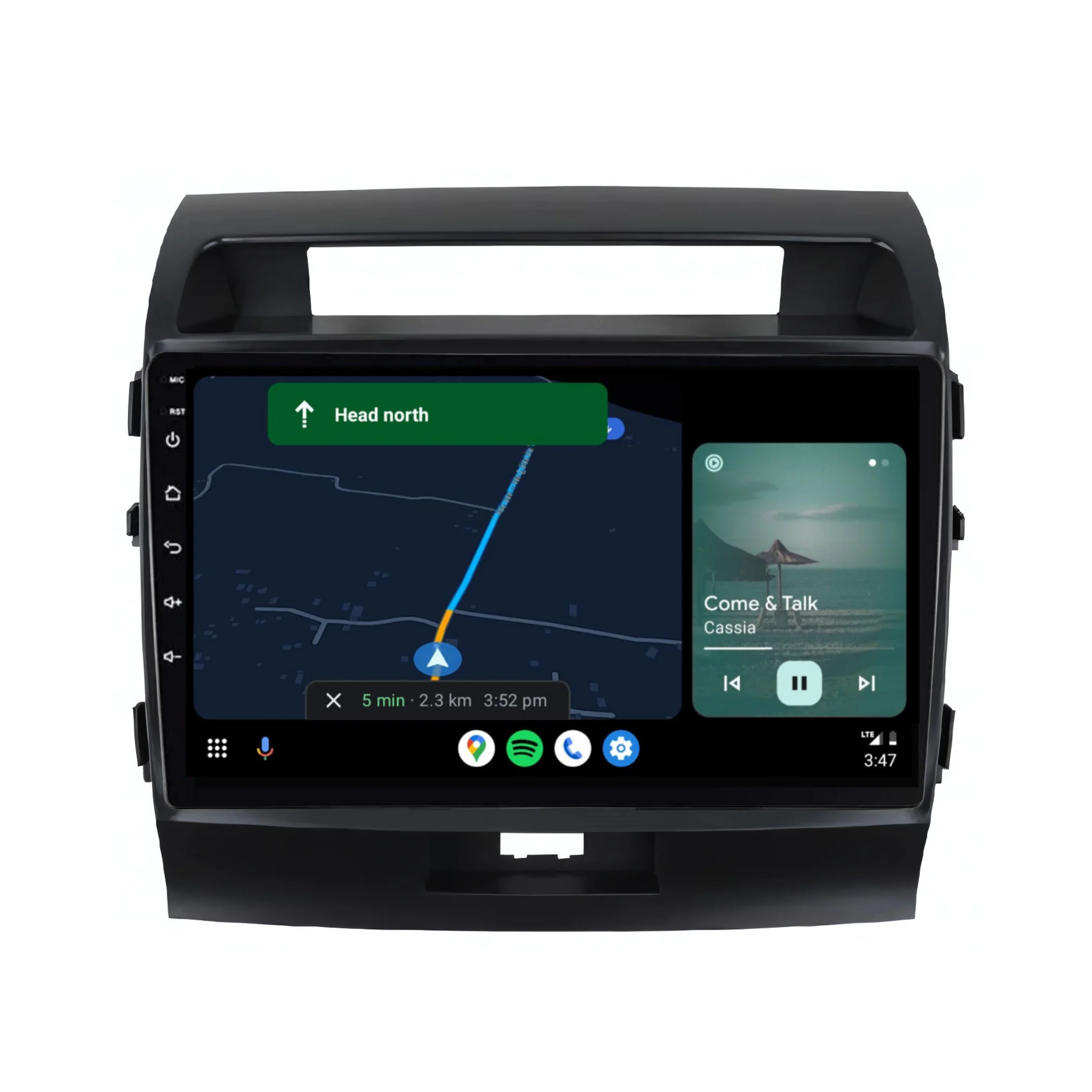 Toyota Landcruiser 200 Series VX GXL GX MATTE BLACK (2008-2015) Plug & Play Head Unit Upgrade Kit: Car Radio with Wireless & Wired Apple CarPlay & Android Auto - Image 5
