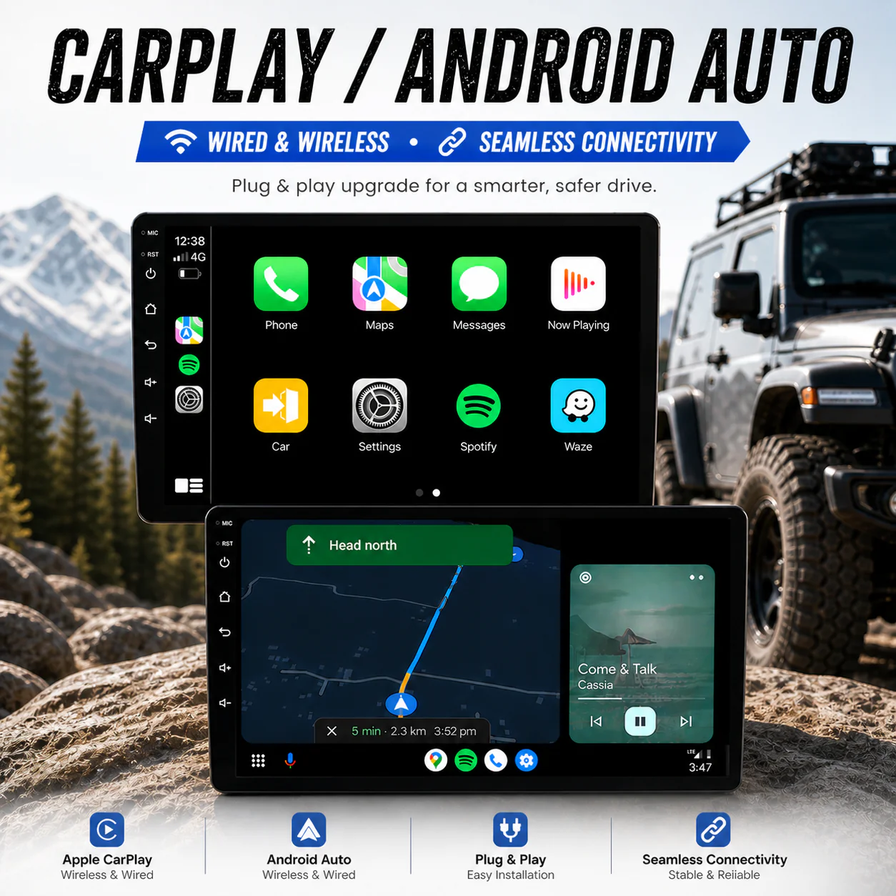 Volkswagen Amarok (2010-2015) Plug & Play Head Unit Upgrade Kit: Car Radio with Wireless & Wired Apple CarPlay & Android Auto - Image 9